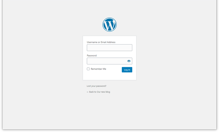Wordpress login - wp admin