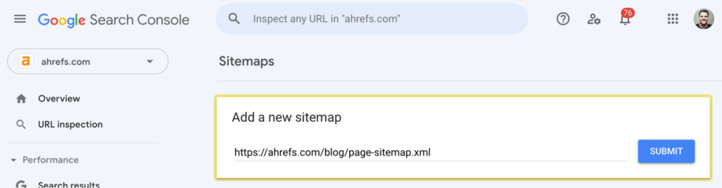 Google search console add sitemaps